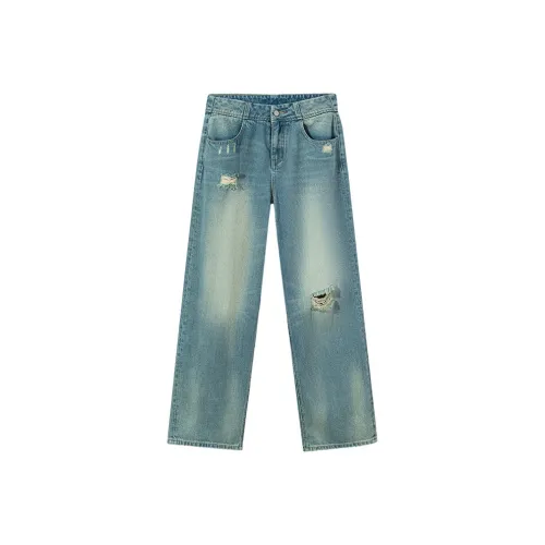 Ouyang Aqua Blue Женские Джинсы