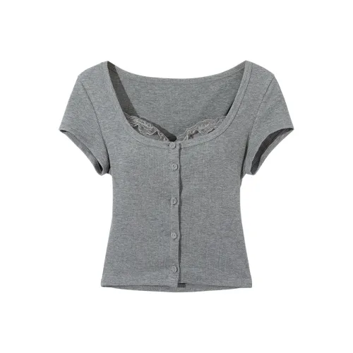 Ouyang Комплект с короткими рукавами рубашка женский