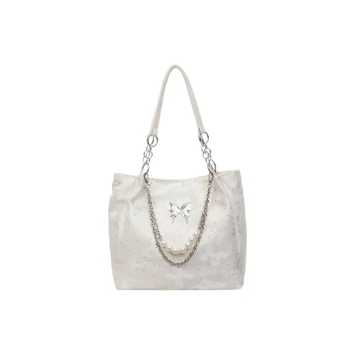 Parker Bear Ткань Тоут Сумка Сумка через плечо Женская Экрю Серебристый Черный