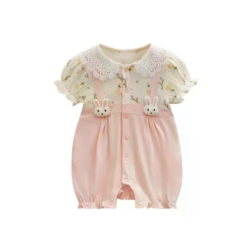FrogPrince Розовый DW 2 шт Голова кролика Straps Короткий Sleeved Mock Два Piece One Piece Baby Комбинезоны / Ползунки