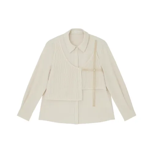 SYEEE WITH U Экрю Женские Рубашки