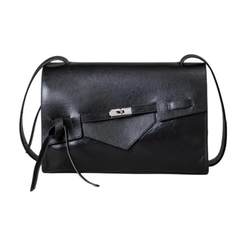 SHIZIYOUA Сумка через плечо из коровьей кожи стандартная мужская черная