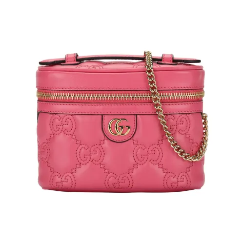 GUCCI GG Matelassé Кожа Ручка Сумка Косметичка Сумка на плечо Сумка Мини Женская Розовая