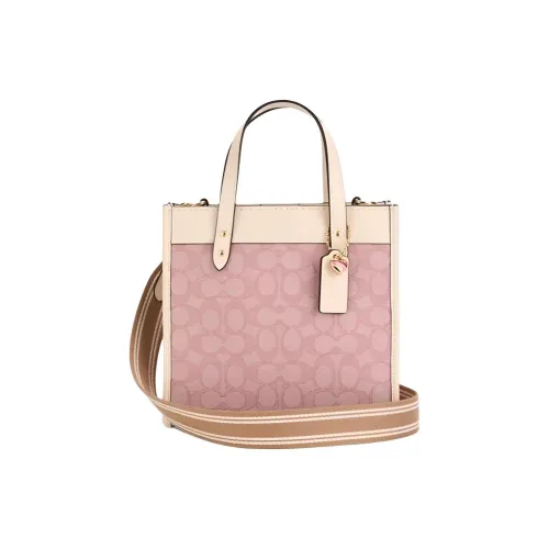 COACH Field Ткань Коровья Кожа Сумка Средний Женский Розовый