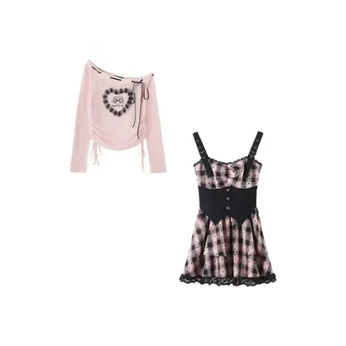 INNI Розовый + Черный Женские Комплекты с Юбкой