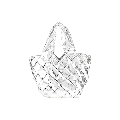 Bottega Veneta Cassette Ткань Тоут Сумка Сумка для покупок Сумка на плечо Сумка Мужская Серебристо-белая