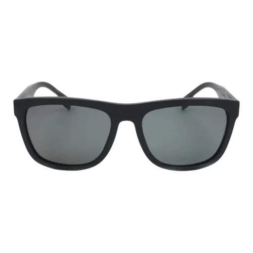 HUGO BOSS Ацетат Прямоугольные Солнцезащитные очки Мужские Черные