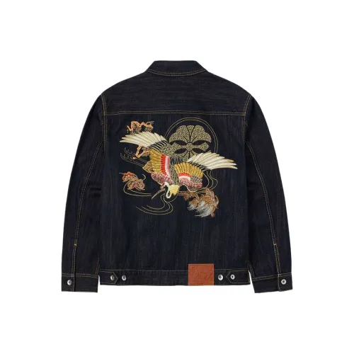 EVISU Джинсовый синий Мужской Джинсовые куртки