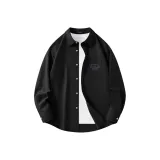 [Устойчивость к складкам и легкость в уходе] Черный (MZ Линия Лежащая Кошка Логотип на груди)