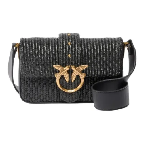 PINKO Love Series Рафия Сумка через плечо Стандартная Женская Черная