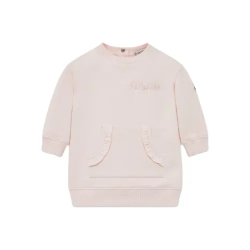 Moncler Платье Robe Sweat En Coton С Бежевым Логотипом На Детях И Малышах
