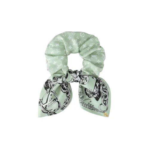 LOUIS VUITTON Шелковые резинки для волос женские зеленые