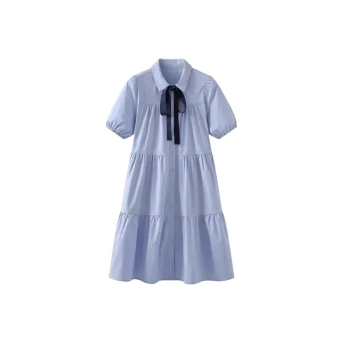 Wang Leshi Короткий рукав Платье Женское