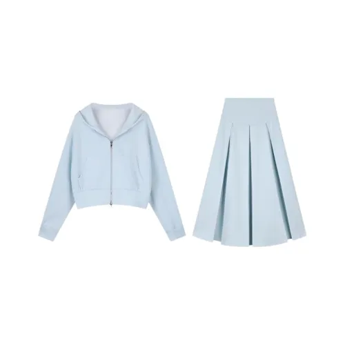 DANCANG Светло-синие Женские Спортивные костюмы с толстовкой