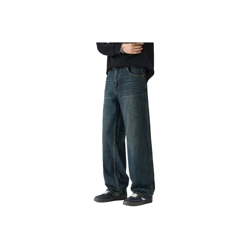 Kung Fu Snake Винтажные синие мужские джинсы