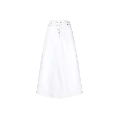 GANNI Деним Длинная Юбка Женская Белая