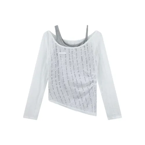 Wang Leshi Длинный рукав Т-рубашка Женская