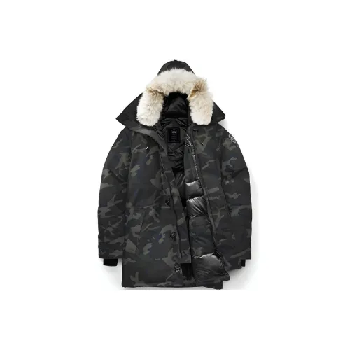Canada Goose Black Mark Зимний пуховик мужской черный камуфляж
