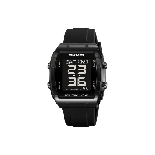 SKMEI Электронный механизм силиконовый ремешок часы унисекс черный циферблат