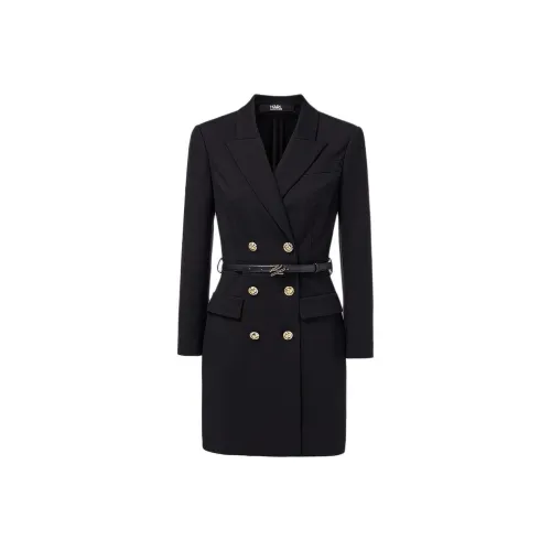 KARL LAGERFELD FW25 Длинное платье с длинными рукавами женское