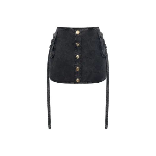 BALMAIN SS22 Джинсовые короткие юбки Женские