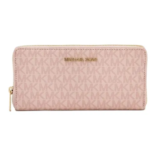 MICHAEL KORS Jet Set Travel Покрытый холст Кошелек Большой Женский Розовый