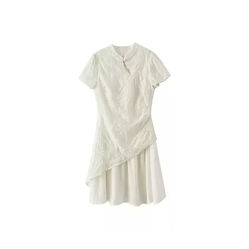 GEZITAI Короткое платье с короткими рукавами женское