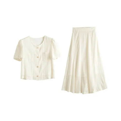 SLLSKY Кокос Зеленый Кремовый Абрикос Женские Комплекты с Юбкой