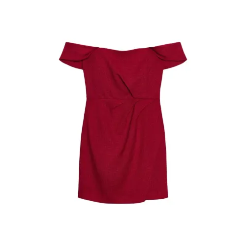 ZARA Вишнево-красные Женские Платья без рукавов