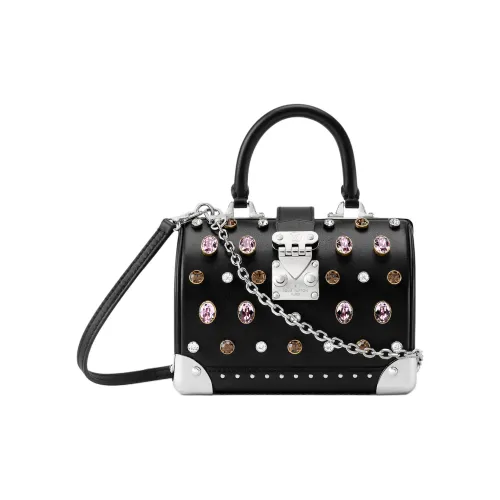 LOUIS VUITTON Серебряная металлическая сумка с дизайном женская черная