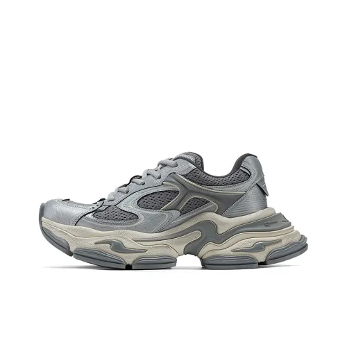 GG CC [CHAOS Eye] Универсальная Повседневная Обувь Увеличивающая Высоту Низкий Топ Платформа Массивные Кроссовки Женские Серебристые