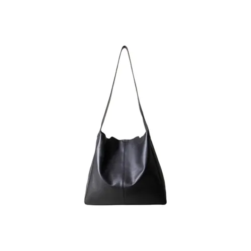 SHIZIYOUA Сумка через плечо из коровьей кожи большая унисекс черная