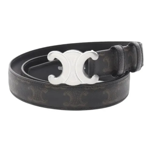 CELINE Телячья кожа Кожаные ремни Женские Черный Ширина 2,5CM