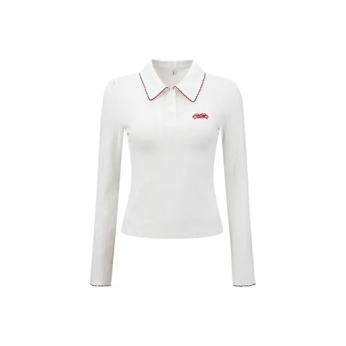 DGOLD Поло-рубашка с длинным рукавом воротник женская