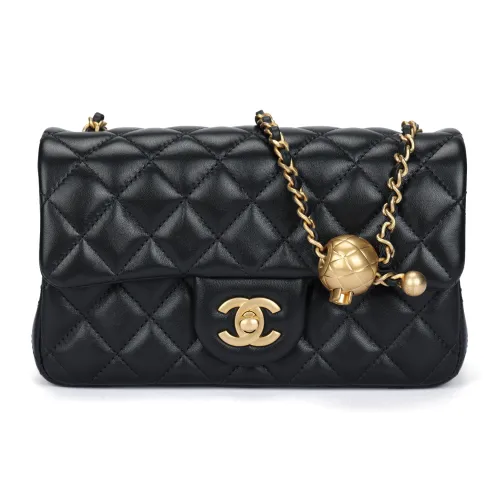 CHANEL Classic Flap CF Sheepskin Flap Bag Crossbody Bag Shoulder Bag Mini Women's Black CHANEL Classic Flap CF Овчина Сумка с клапаном Сумка через плечо Мини Женская Черная