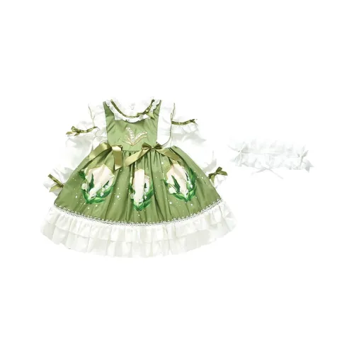 PROTECTCAMEL Зеленый Волосы Полоска Платья для детей