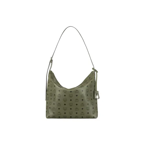 MCM Aren Искусственная кожа Хобо Сумка через плечо Сумка Сумка на плечо Большая Унисекс Зеленая