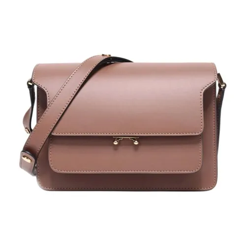 MARNI Основная часть Кожа Сумка через плечо Аккордеонная сумка Сумка на плечо Средний Женские Коричневый