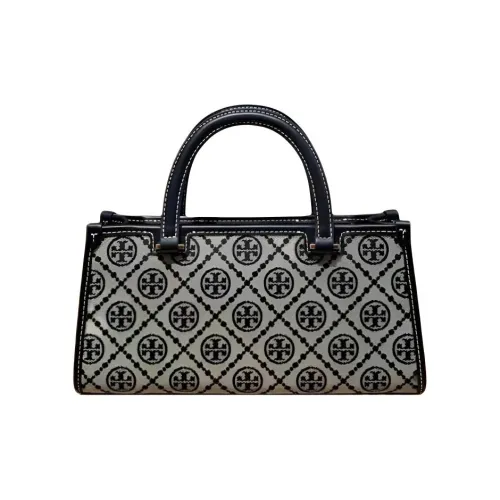 TORY BURCH T Monogram Ткань Тоут Сумка Сумка для покупок Сумка на плечо Сумка маленькая Женская Морской синий