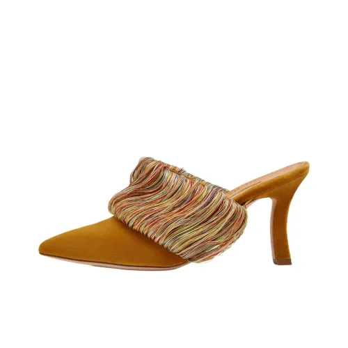 MANOLO BLAHNIK Домашние тапочки 9 см Женские Коричневый