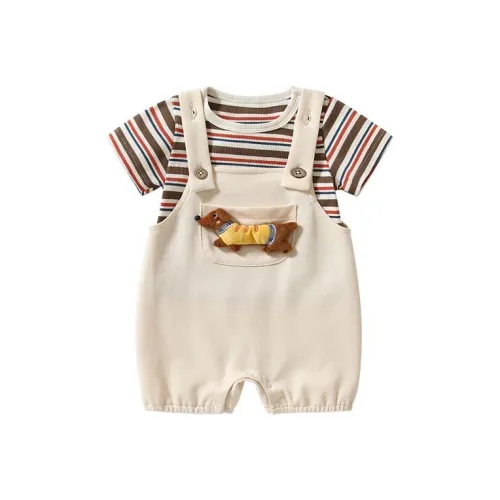 FrogPrince Бежевый JBL Полосы T Такса Straps Двухкомпонентный комплект Детские комбинезоны / ползунки