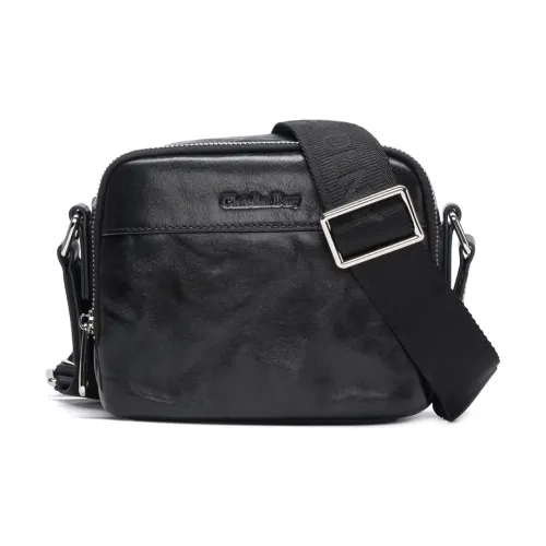 CHRISDIEN DENY Сумка через плечо из коровьей кожи маленькая мужская черная