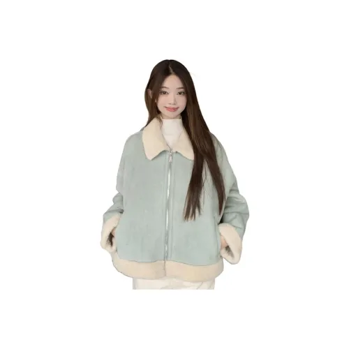 Светло-синие женские кожаные куртки