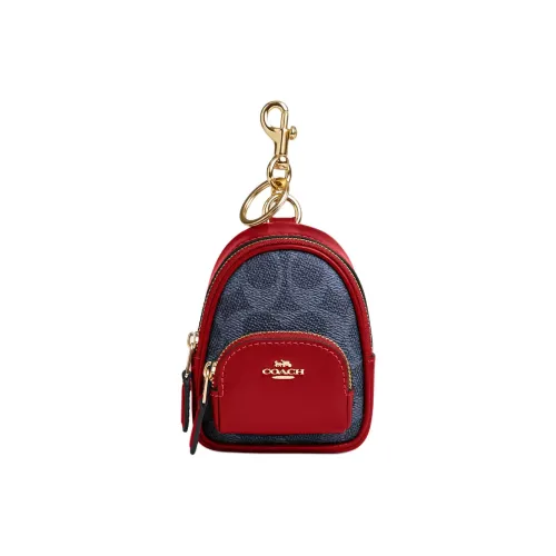 COACH ICONIC Холст с покрытием и гладкая кожа Кошелек для монет Мини Унисекс Красный Синий