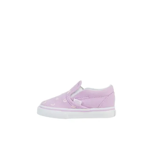 Vans CLASSIC Slip-On Низкий Топ Обувь для малышей Светлый Лиловый Белый Infant и Toddler