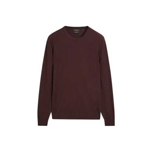 Massimo Dutti Men's Knitwear in Rust