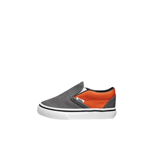 Vans CLASSIC Slip-On Низкий Топ Обувь для малышей Серый Оранжевый Infant и Toddler