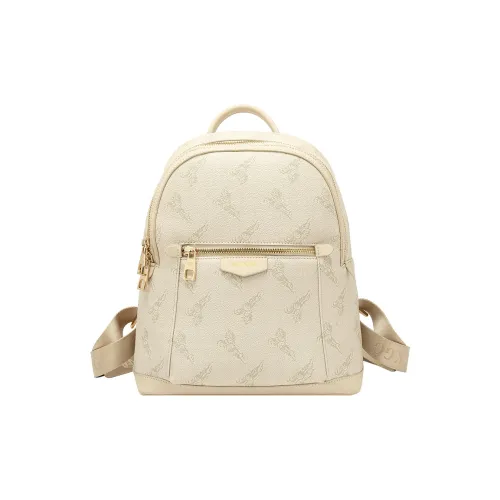 SMILE FOCUS ПВХ Рюкзак Женские Экрю Хаки