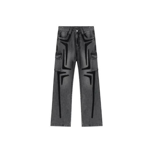 PILOTDRAGON Темно-серый Унисекс Джинсы