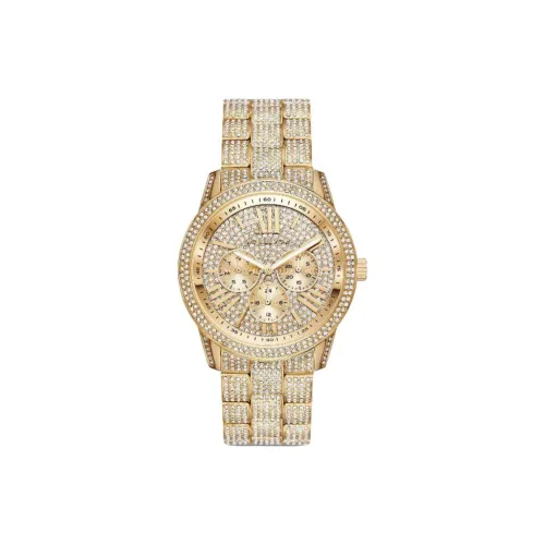 MICHAEL KORS Женские часы Кварцевый механизм Ремешок из нержавеющей стали 42 мм Циферблат золотого цвета